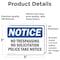 Signmission No Trespassing No Soliciting Police Take Notice OSHA Notice Sign, Vinyl Decal, 5in W x 3.5in L, 2PK OS-2PACK-NS-D-35-L-14941 - alternate 5